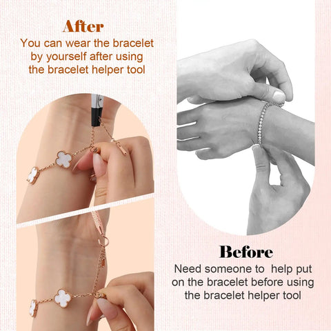 Two Pack Bracelet Helper Tools For Easy One Handed Jewelry On And Off Portable Clip And Hook Fasteners For Clasps Use