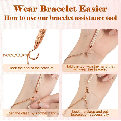 Diagram showing Two Pack Bracelet Helper Tools for Easy One Handed Jewelry On And Off Portable Clip And Hook Fasteners by Vnsuyo