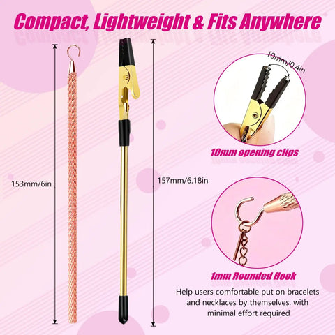Two Pack Bracelet Helper Tool Set No Fuss Clasp Helper For Easy One Handed Fastening With Lobster Clasps Jewelry Fasteners