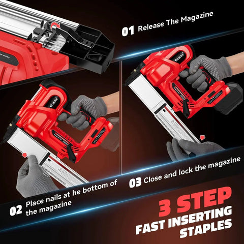 Enjoy versatile cordless fastening with this 2 in 1 Brad Nailer and Stapler, compatible with Milwaukee 18V batteries not included