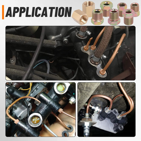 Three Sixteenth Inch Brake Line Repair Kit Pro Grade With Double And Single Flaring Tool visuals showing installation and fittings