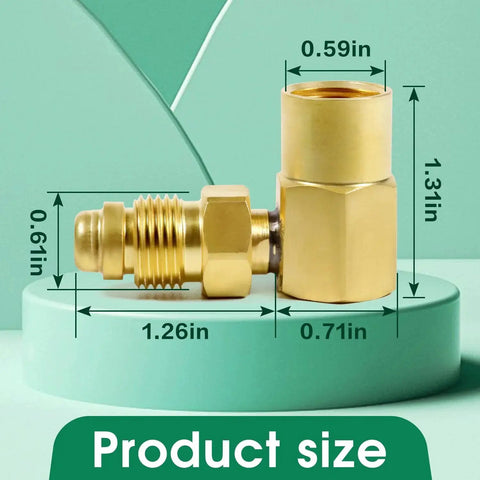 Brass 90 Degree CGA 032 Nut NIP 032 Body Argon Welder Connector Elbow For TIG And MIG Welders, with dimensions shown