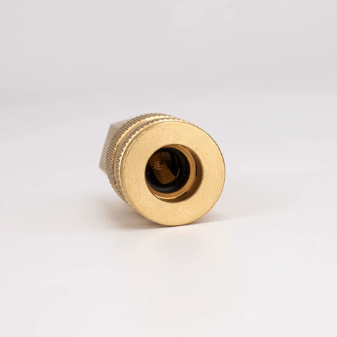 1/4-Inch Quick Connect Fittings Set For Air Compressors - Brass Air Coupler, showing knurled sleeve and internal view