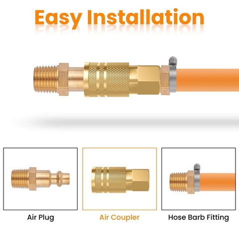 Brass One Quarter Inch Female Industrial Coupler Quick Connect Air Hose Fittings One Quarter Inch NPT for Auto Shop