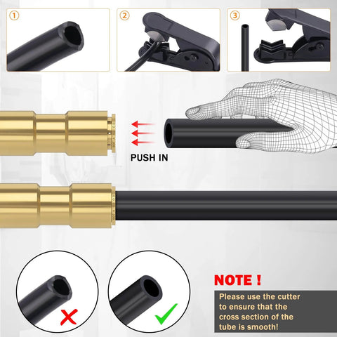 Six Pack One Half Inch Brass DOT Air Line Fittings Straight Union Quick Connects For Semi Trucks And Industrial Air Systems installation guide