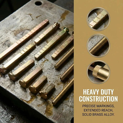 Beefy Thick Door Lock Extension Kit For Deep Doors displayed with heavy-duty brass alloy components on metal surface