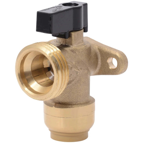 1/2 Inch To 3/4 Inch MHT Washing Machine Angle Valve With Push To Connect Brass Plumbing Fitting For PEX Copper CPVC PE RT HDPE