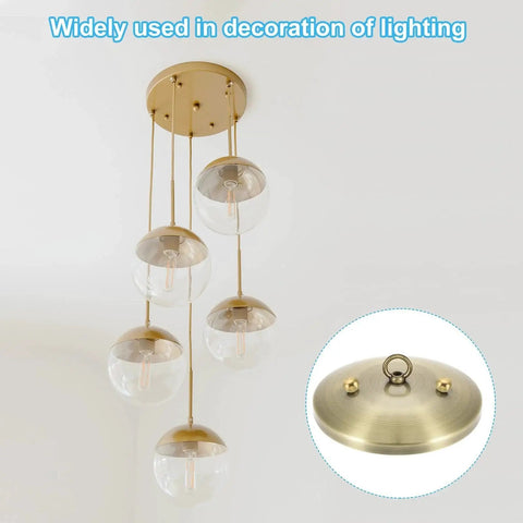 M6x1 Brass Ball Finial Thread Cap Nuts 20 Pack used for decorative lighting fixture with glass globes shown in image