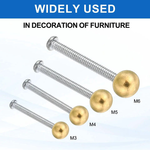Brass Ball Finial Nuts Kit For Lighting Fixtures M3 M4 M5 M6 Threaded Cap Nuts Knob 20 Pieces Display