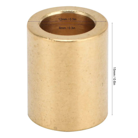 8 Pieces Self Lubricating Brass Bearing Sleeve Set With 8mm Bore 12mm Outer Diameter 15mm Length For Smooth High Speed Sliding