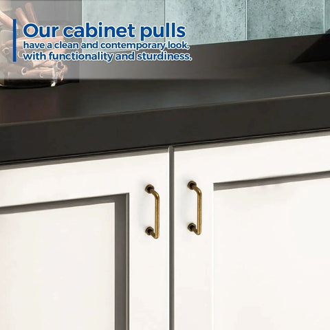 Antique Brass Cabinet Pulls 3 Inch Center 10 Pack Zinc Alloy Handles For Drawers And Cupboards on white cabinet doors