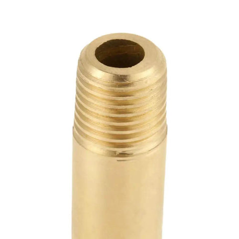 Close-up of CGA-320 Brass Regulator Nut And Nipple With Washer For CO2 Gas Regulator Inlet Fittings Repair Part, showing threaded end
