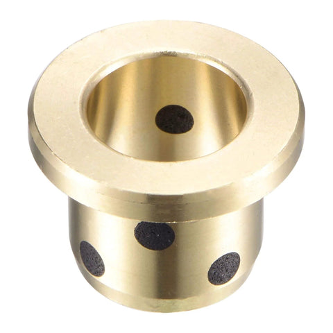 Flanged Sleeve Bearing Set 12mm Bore 15mm Outer Diameter 15mm Length Flange Diameter 21mm Flange Thickness 3mm Brass