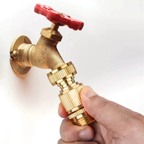 Durable Brass Garden Hose Quick Connect Fittings 3/4 GHT Quick Coupler for pressure washers installed on tap