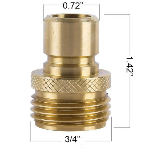 Brass Garden Hose Quick Connect Kit With 3 Female Couplers And 6 Male Nipples For 3/4 Inch GHT Water Hose Connectors side view