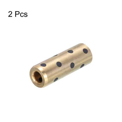 JDB Oilless Graphite Brass Bearing Sleeve Pack of 2 With 6mm Bore 12mm Outer Diameter 35mm Length Self Lubricating Plain Bearing Bushing
