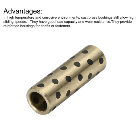 Brass Graphite Oilless Sleeve Bearings Set Of 3 12mm Bore 18mm Outer Diameter Self Lubricating Wrapped Graphite Bushing advantages