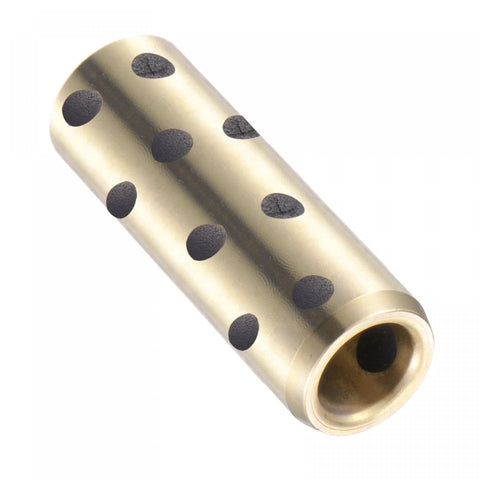 8mm Bore Sleeve Bearings 12mm Outer Diameter 40mm Length Brass Graphite Oilless Bushings, self-lubricating plain bearing close-up