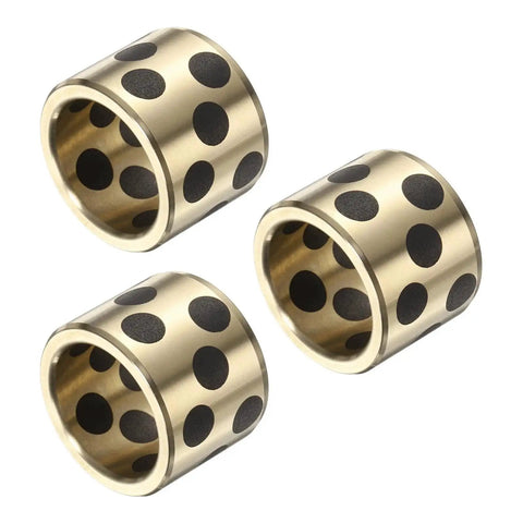 3 Pieces Sleeve Bearings 20mm Bore, 26mm Outer Diameter, 20mm Height Self Lubricating Cast Brass Graphite Bushings