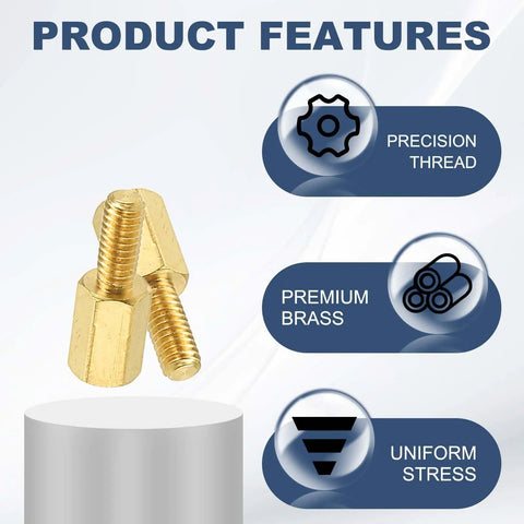 Brass Hex Standoff Set M2.5 Threaded Spacers For PCB Drone Quad Copter And Computer Build 25 Pcs Gold Finish features
