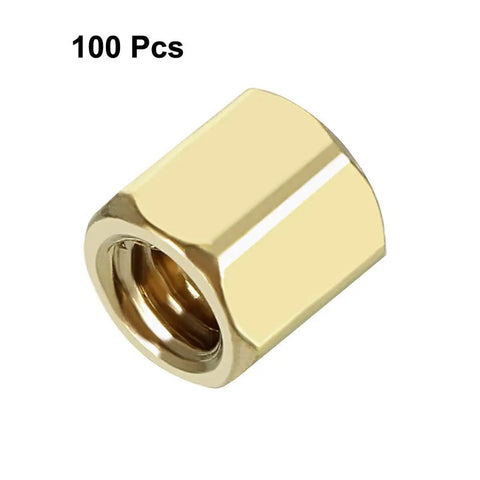 Brass Hex Standoff Spacer M3 Female Thread, 5mm Hex Width, 6mm Pillar Length for PCBs and Electronics, Pack of 100
