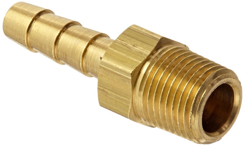 Brass BN151 hose fitting with male insert, 1/8 in NPTF male to 3/16 in hose ID.
