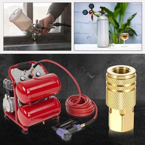 20 Pack One Quarter Inch Brass Female Industrial Couplers Bulk Kit For Air Hoses And Quick Connects, NPT Internal Fittings