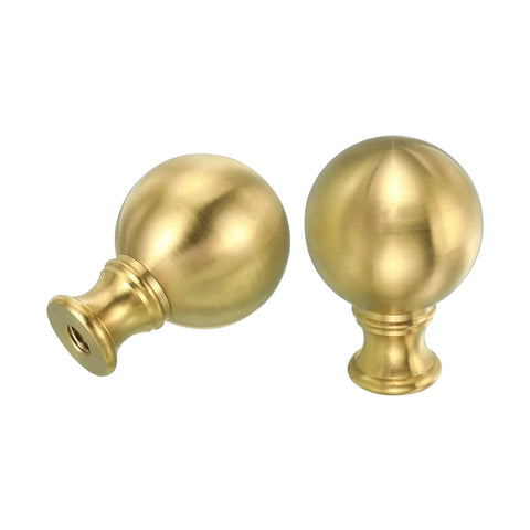 Brass Lamp Finial Ball Cap Knob With 1/4-27 Thread For Harp Top, elegant finish for table and floor lamps, durable brass construction
