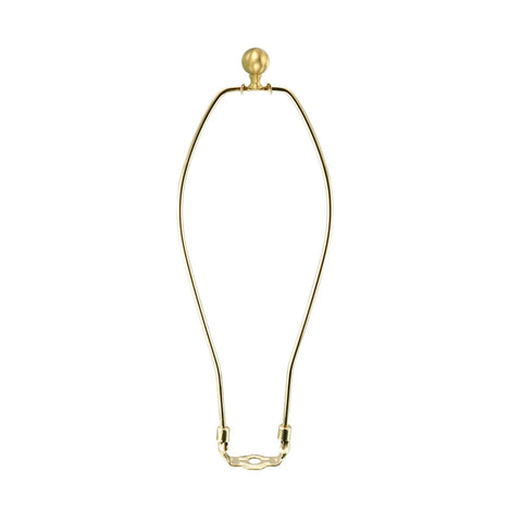 Brass Lamp Finial Ball Cap Knob With 1/4-27 Thread for harp top shown mounted on lamp harp, used for lamp shade screw decoration.