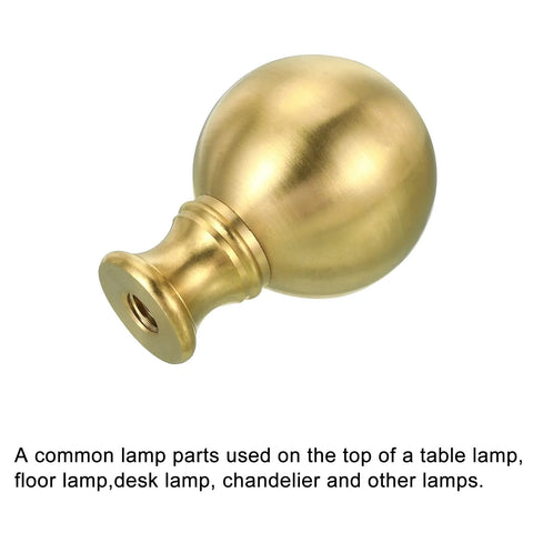 Brass Lamp Finial Ball Cap Knob With 1/4-27 Thread, durable brass, for harp top on table lamps and floor lamps, elegant finish.