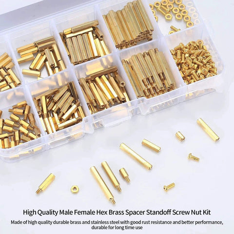 330 Pcs Brass M2 Hex Spacer Standoffs Kit With Screws Nuts Assortment For PCB Circuit Board And Motherboard Installations