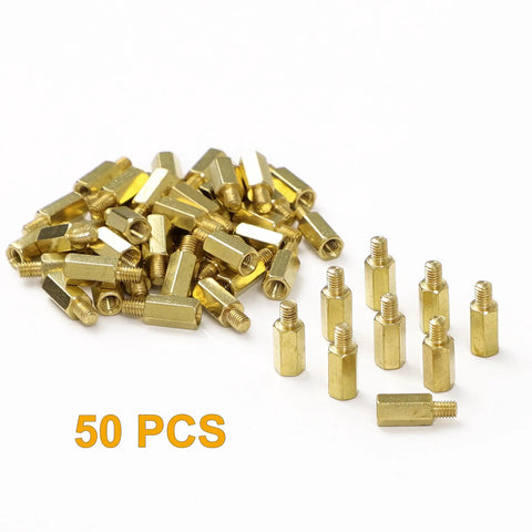 M3 Brass Hex Standoff Spacers Set For PC Build And Motherboard 50 Pieces With Male To Female Threads 9mm And 4mm Lengths Durable PCB Hardware Kit With Nuts And Screws Uxcell