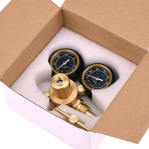 High Performance Nitrogen Regulator With 0-800 PSI Delivery For HVAC Purging Brazing And Soldering in packaging, brass construction.