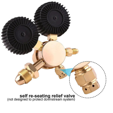 High Performance Nitrogen Regulator With 0-800 PSI Delivery For HVAC Purging Brazing And Soldering, Brass Construction, close-up