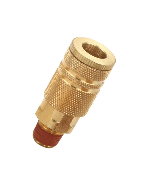 1/4 Inch Brass Male Industrial Coupler 12 Pack Air Hose Fittings NPT Quick Connector With Sealant For Professional Jobsites