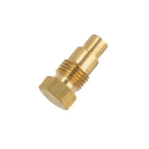 Brass component of Oil Filter Block Adapter Kit AN10 For RB20 RB25 RB26 RB30 Engines showing intricate threading design.