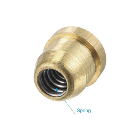 Close-up of Brass Push Button Flange Oil Cup For Lubrication System 4mm Ball Oiler Drip Type with spring detail