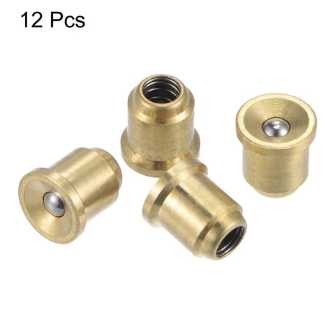 Brass Push Button Flange Oil Cup 8mm Ball Oiler for Lubrication Systems, set of 12, showing the secure fit ball mechanism and brass material