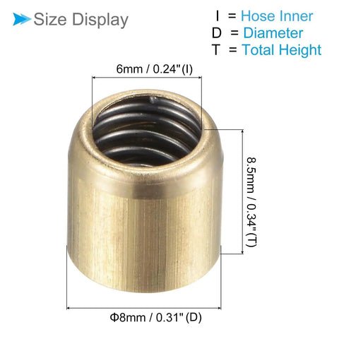Brass Push Button Oil Cup With 8x8mm Male Thread Brass Ball Oiler Nipple, size dimensions, ideal for lubrication in machinery.