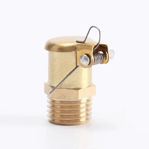 Spring Brass L Shape Oil Cup Cap Set for Lathe Machines, 4 Piece M12x1.25 Thread, shown in close-up brass finish