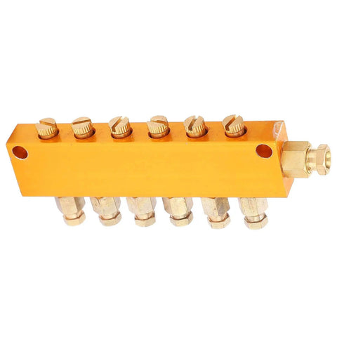 Adjustable Oil Distribution Manifold Block Brass Valve For Automatic Lubrication Pump Centralized System Five Or Six Way Output