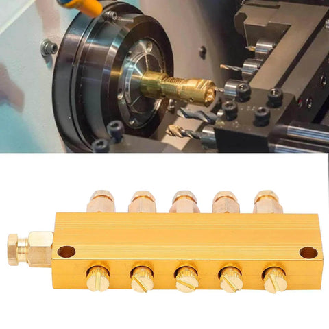 Adjustable Brass Oil Distributor With Regulating Valve For CNC Machining Centers And Production Lines, Pro Grade Lubrication System