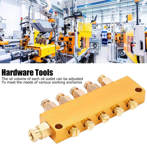 Adjustable Brass Oil Distributor With Regulating Valve For CNC Machining Centers And Production Lines in industrial setting