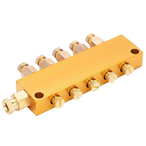 Adjustable Oil Distributor Brass Lube Piston Separator Manifold Block For Centralized Lubrication System On Milling Machines And CNC Lathes