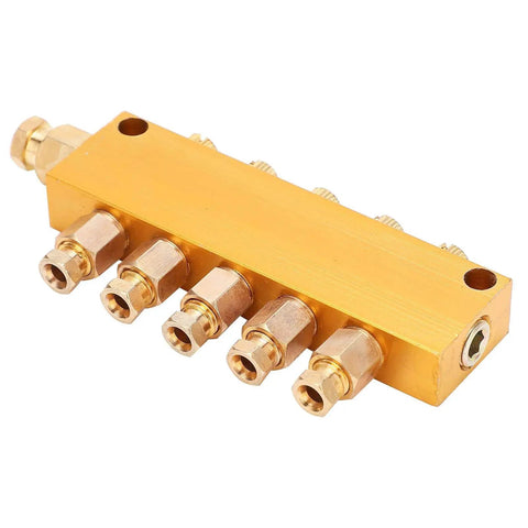 Adjustable Brass Oil Distributor With Regulating Valve For CNC Machining Centers And Production Lines, Pro Grade Lubrication System
