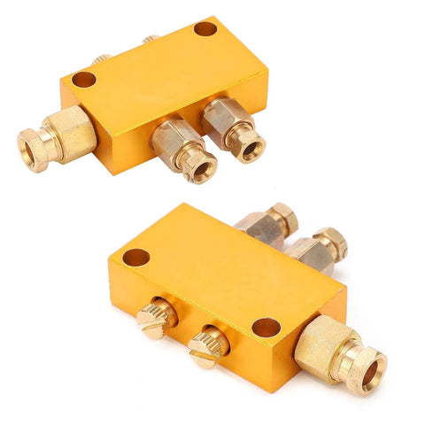 Rugged Brass Oil Distributor Valve For CNC Machines And Production Lines, TK Type Adjustable Lubrication System With Piston Separator Divider