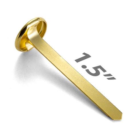 Round Head Brass Fasteners For Paper That Pierce Multiple Sheets No Punch Needed Secure With Bent Over Tines Durable Office Staples Officemate 99816