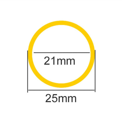 Diagram of Brass Pipe Fittings Set Two Pieces Outer Diameter 25mm Varied Wall Thickness Inner Diameters 22mm 21mm 19mm 15mm Brass
