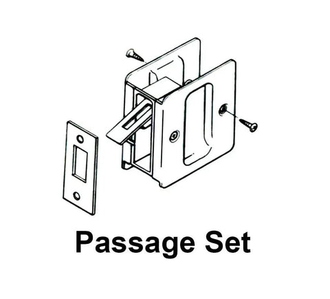 Solid Brass Sliding Door Pull For Passage Doors Pocket Door Hardware In Polished Brass Finish, installation diagram with screws