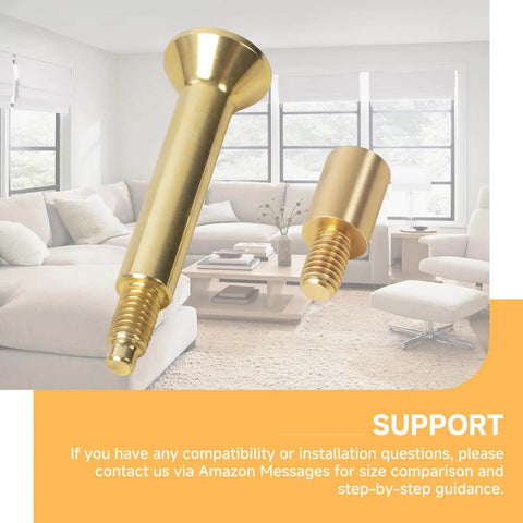 Privacy Pin Replacement For Estate Lever Privacy Latch With Threaded Push Pin And Coupler In Polished Brass Finish For Bedroom And Bathroom Doors